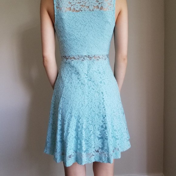 Beautiful Blue Lace See through Dress - Picture 4 of 4